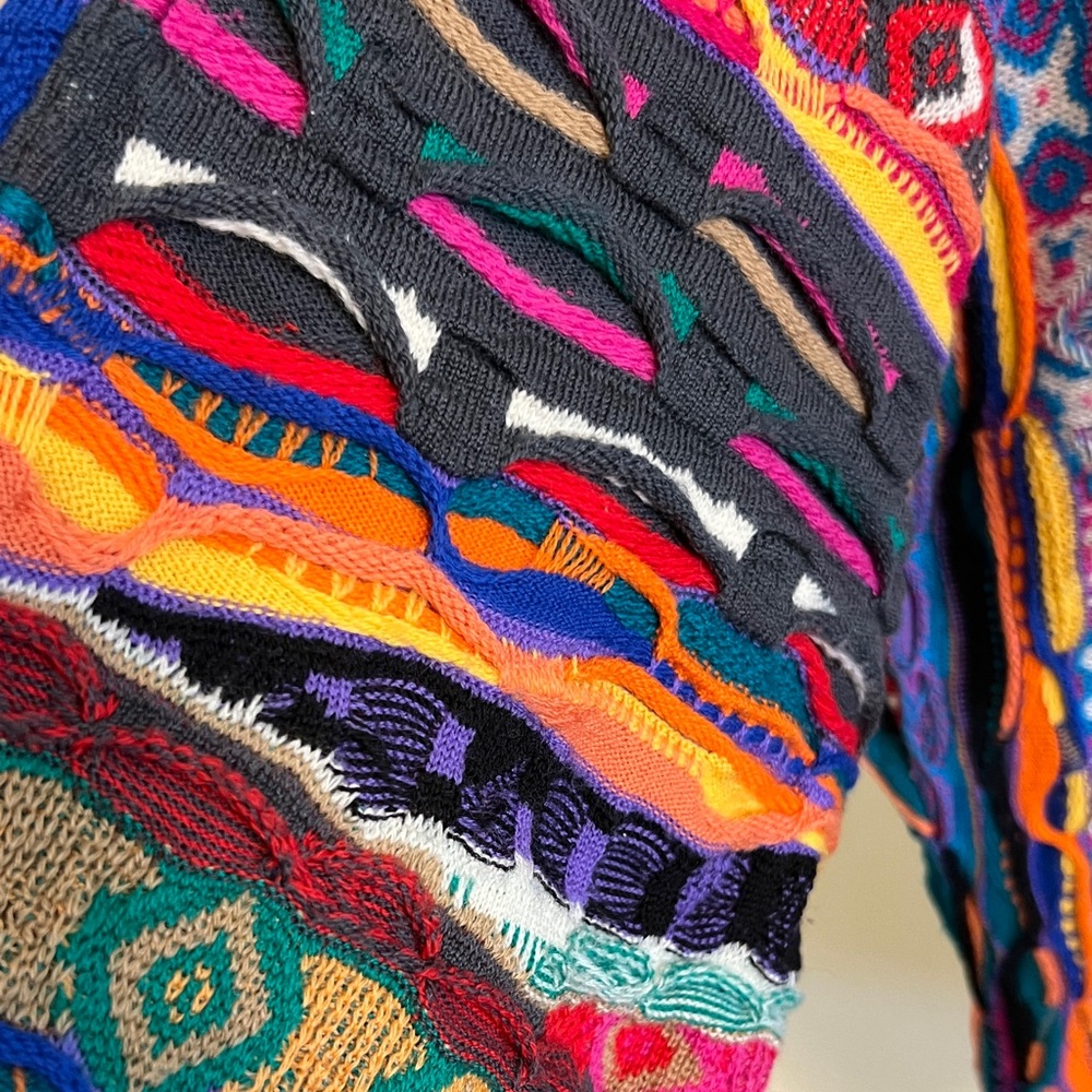 COOGI Vintage 80s 90s 100% Australian Wool Knit Cardigan Sweater Jacket Small - Picture 13 of 15